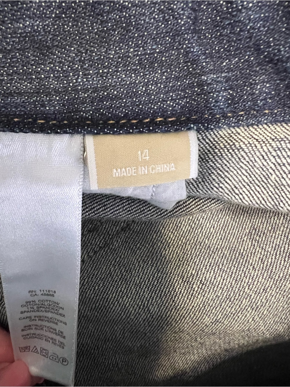 Michael Kors Women’s Bootcut Jeans Size 14 Dark Blue Grommet Back Pocket - Picture 6 of 10